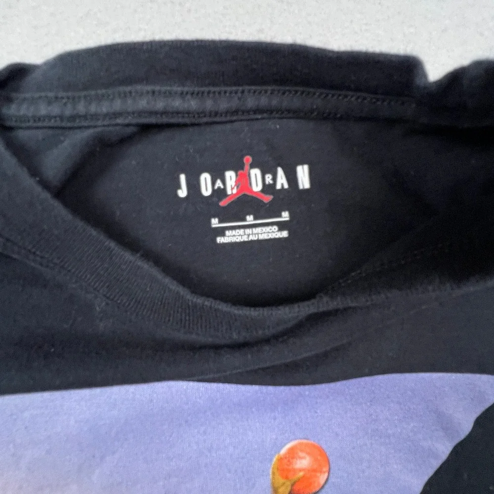 Jordan T-Shirt Mens‎ M Black Air Jumpman Graphic Sunset Streetwear Baller B ball
